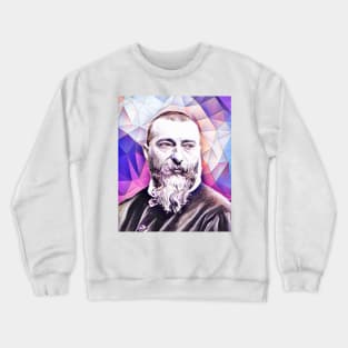 Jean-Baptiste Alphonse Karr Pink Portrait | Jean-Baptiste Alphonse Karr Artwork 8 Crewneck Sweatshirt